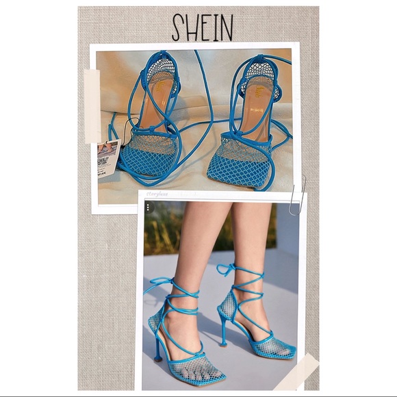 NEW Sandals Stiletto Mesh Stiletto Heel Sandals Euro Size 37 US Size 6.5 - Picture 4 of 12